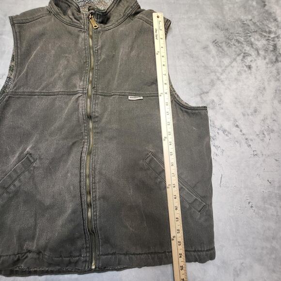 Wolverine Vest Mens Large Olive Canvas Sherpa Fleece Lined Zip Camo Workwear - Picture 5 of 8